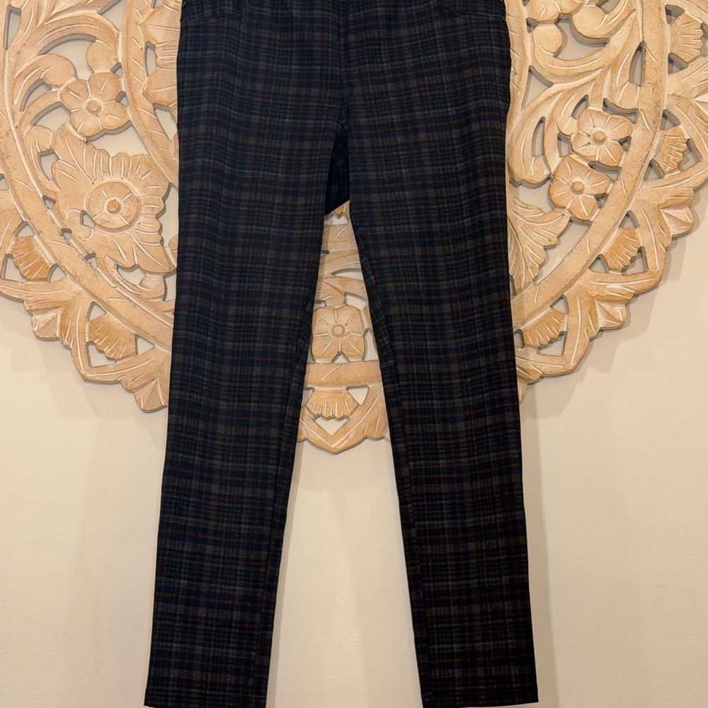 Sanctuary Women's Plaid Skinny Pants - navy and Brown